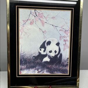 Panda Art Print in Gold Frame